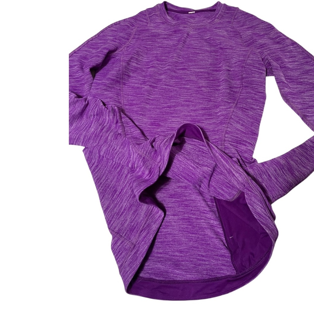 Lululemon Runderful Long Sleeve Heathered Tender Violet Sz 6 - Picture 9 of 16